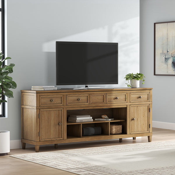 Sharlance TV Stand from Signature Design by Ashley in Brown Veneer - Alternate angle