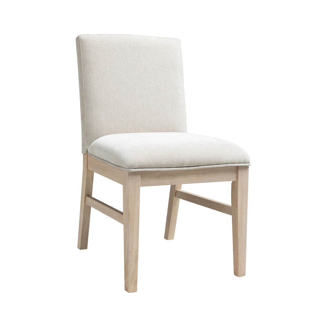 West End Natural Upholstered Side Chair - White