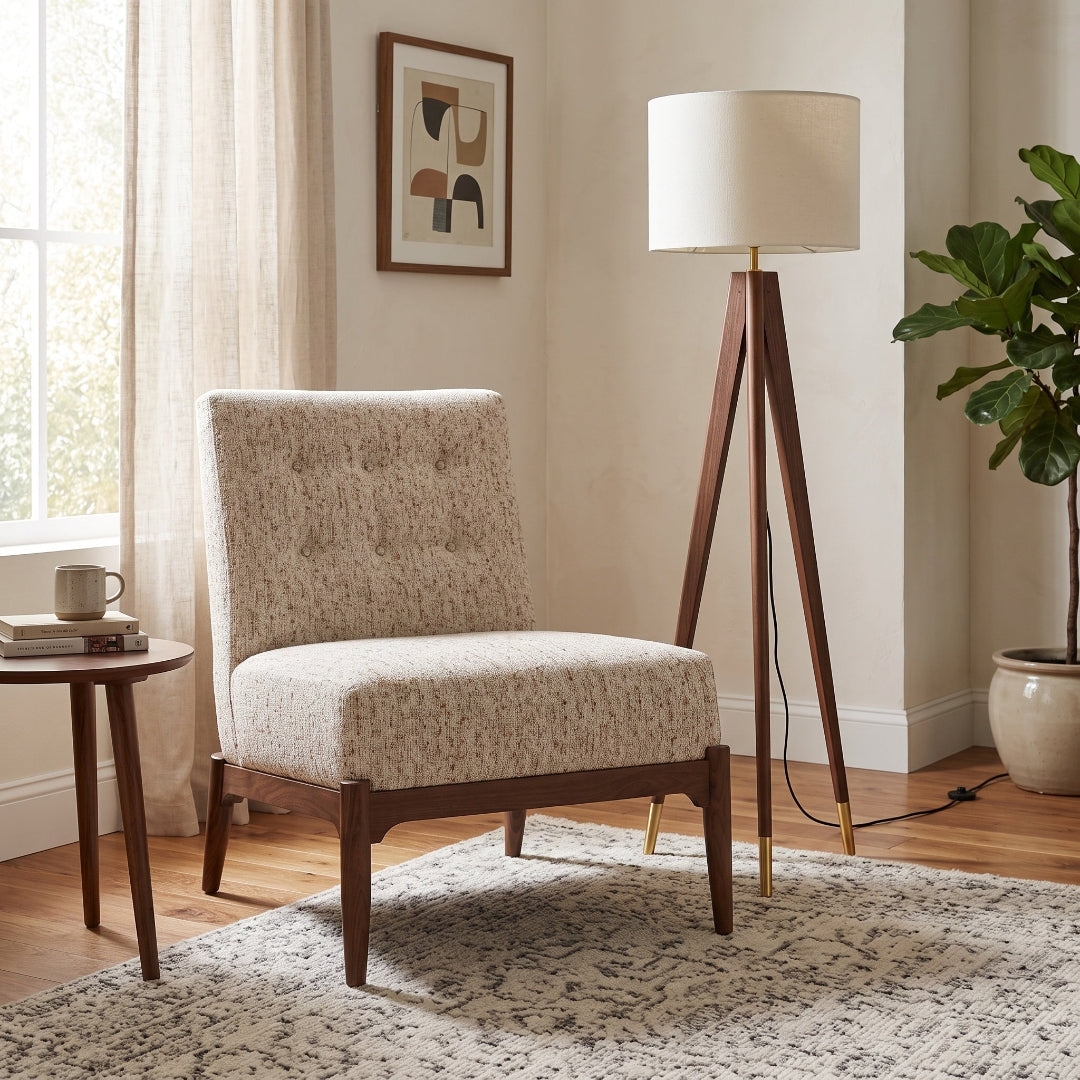 Walnut Grove Floor Lamp from L and J.G. Stickley Inc in Brown Solid Wood, Made in USA - Alternate angle
