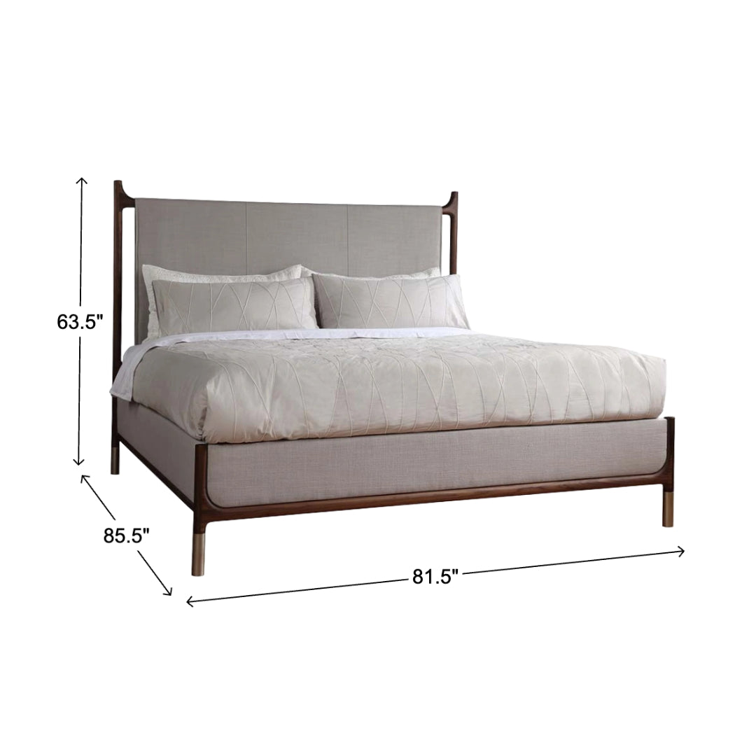 Walnut Grove Upholstered Bed from L and J.G. Stickley Inc in King Brown Solid Wood - Red finish