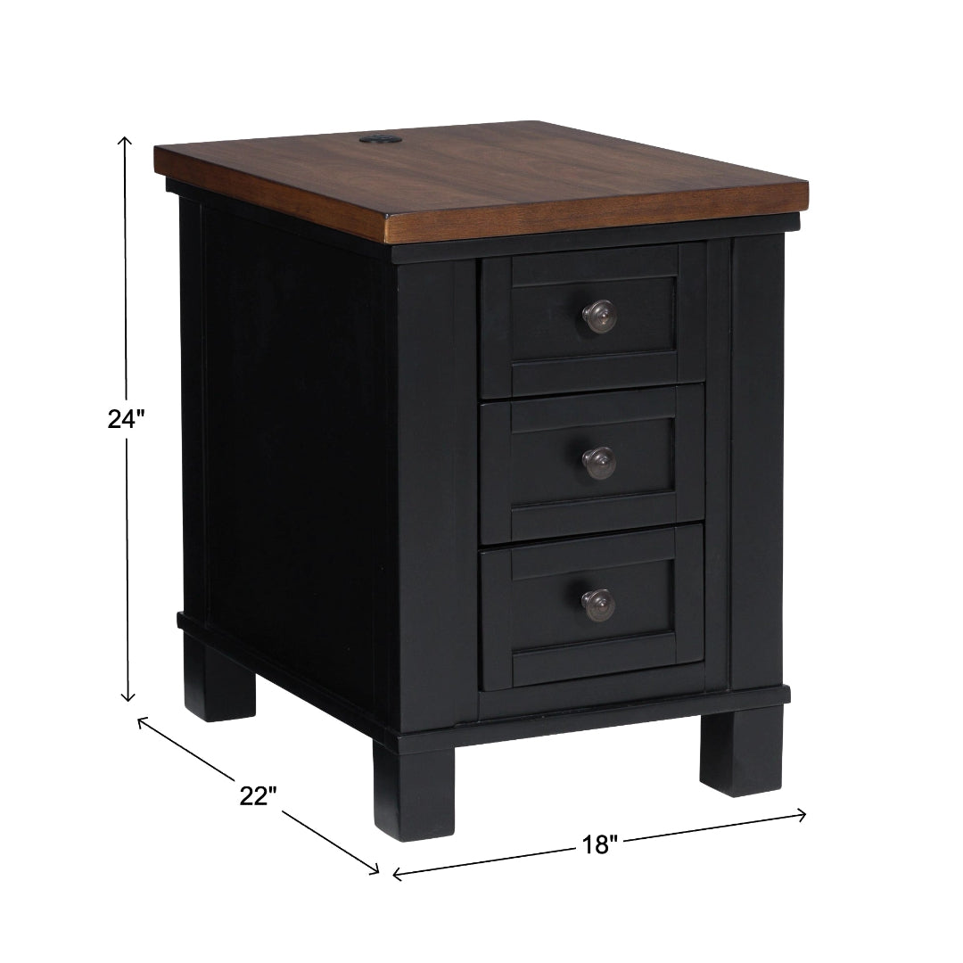 Wildenauer Side Table from Signature Design by Ashley in Black - Side view