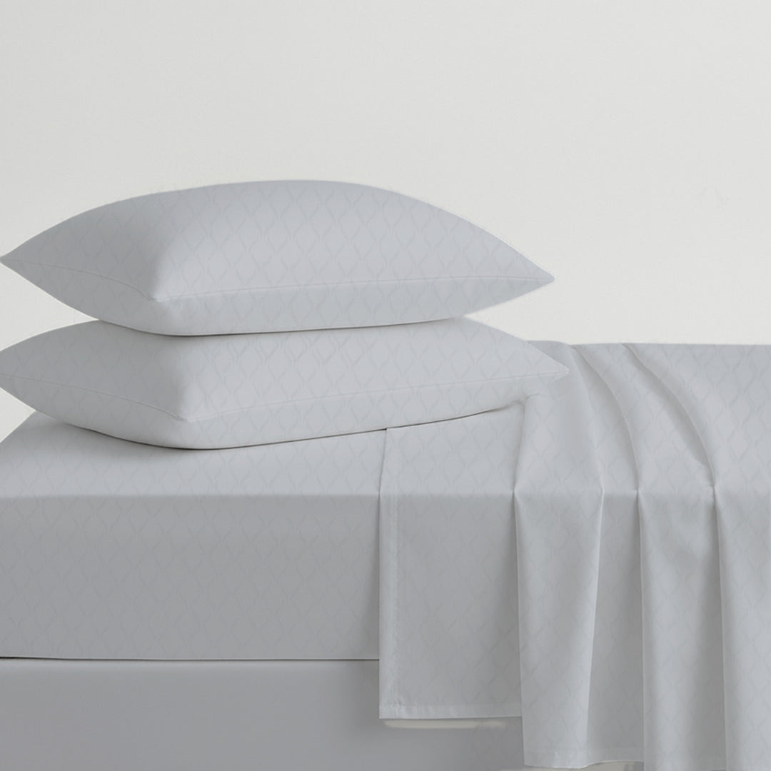 Cooling cotton sheets in light gray, folded product view, from Lusome
