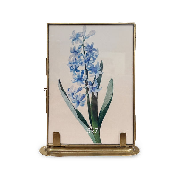 Antique Brass Standing Frame from P D Home &amp; Garden in Yellow Glass