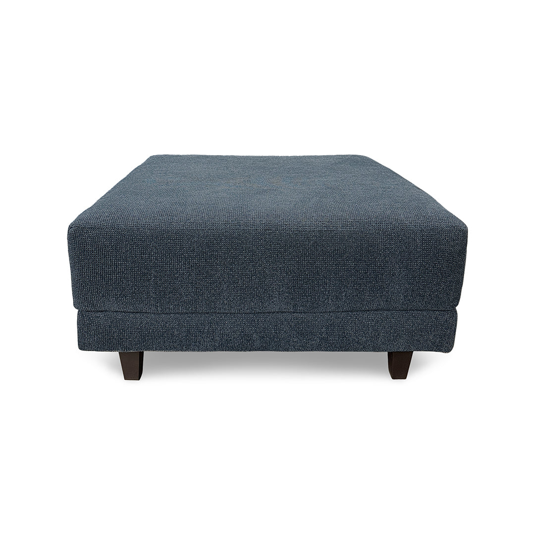 Arden Cocktail Ottoman from Corinthian in Blue, Made in USA - Alternate angle