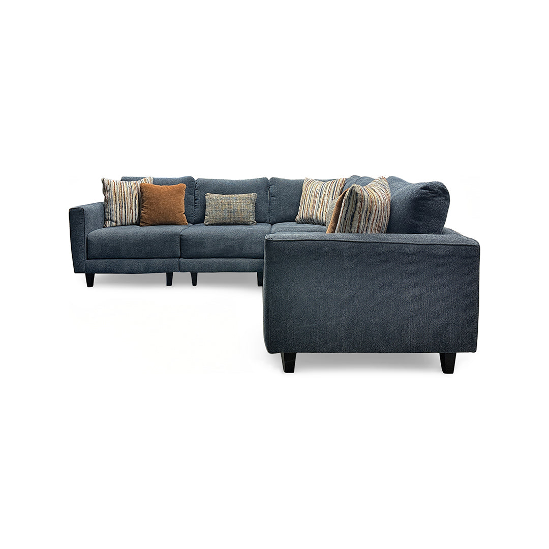 Arden Sectional from Corinthian in Blue with Accent Pillows, Made in USA - Additional view 6