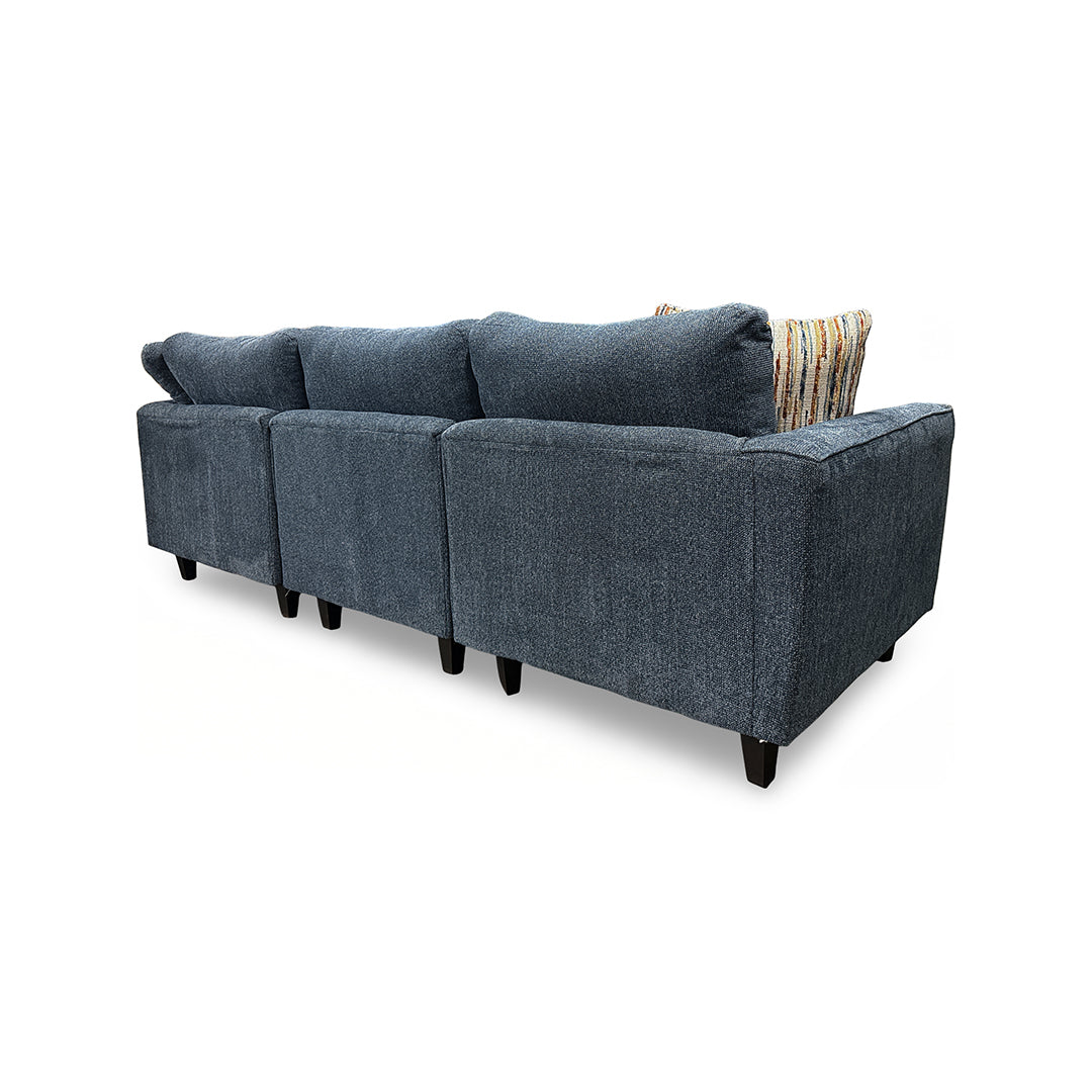 Arden Sectional from Corinthian in Blue with Accent Pillows, Made in USA - Additional view 4