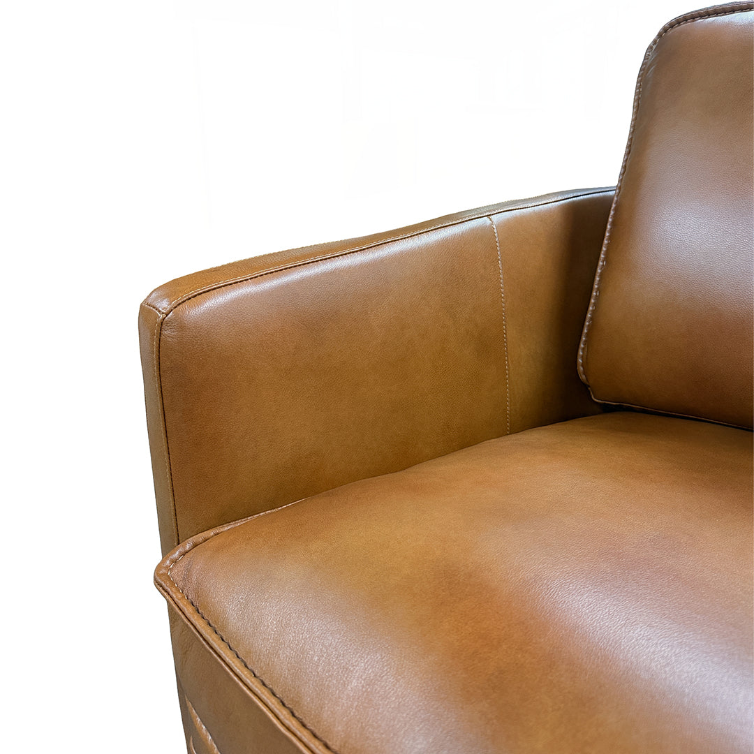 Art Leather Swivel Chair from Moto Motion with Swivel - Brown finish
