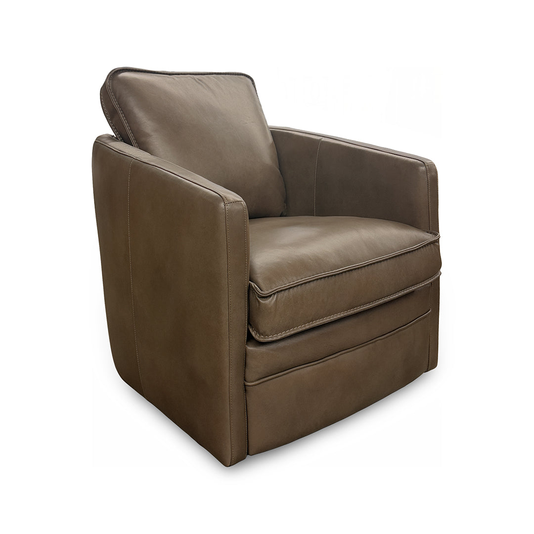 Art Leather Swivel Chair from Moto Motion with Swivel - Brown finish