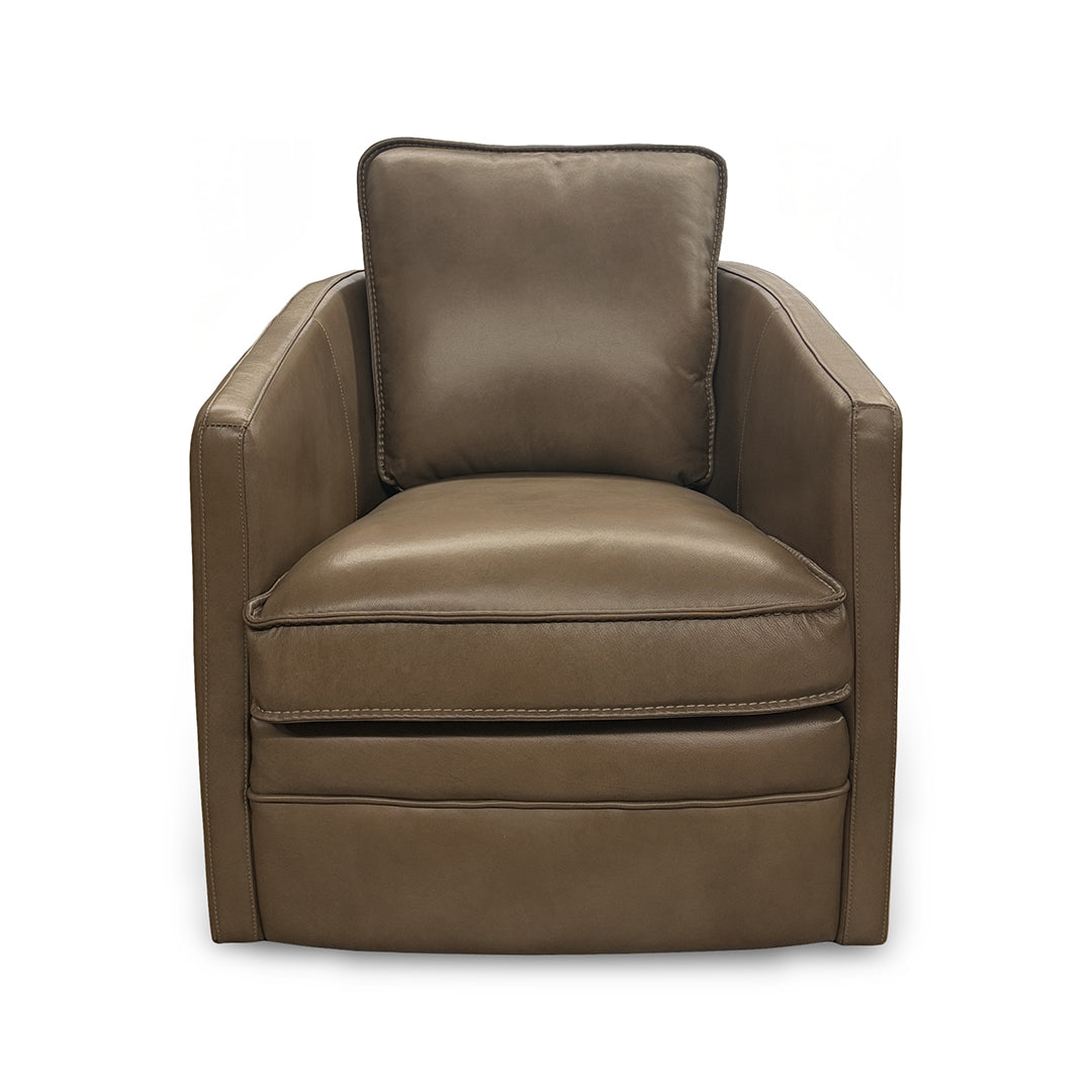 Art Leather Swivel Chair from Moto Motion with Swivel - Brown finish