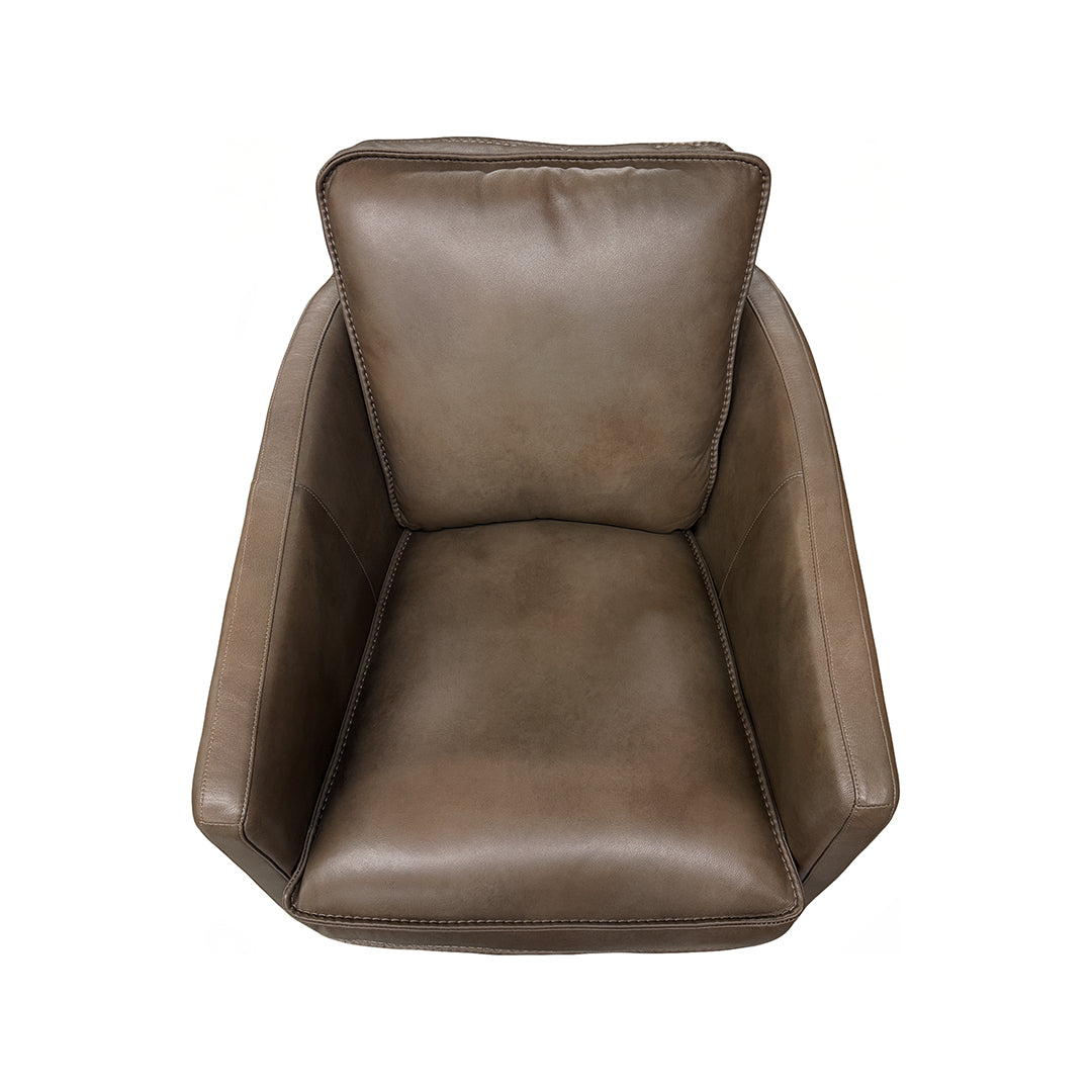 Art Leather Swivel Chair from Moto Motion with Swivel - Brown finish