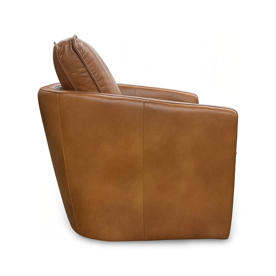 Art Leather Swivel Chair from Moto Motion - Brown finish