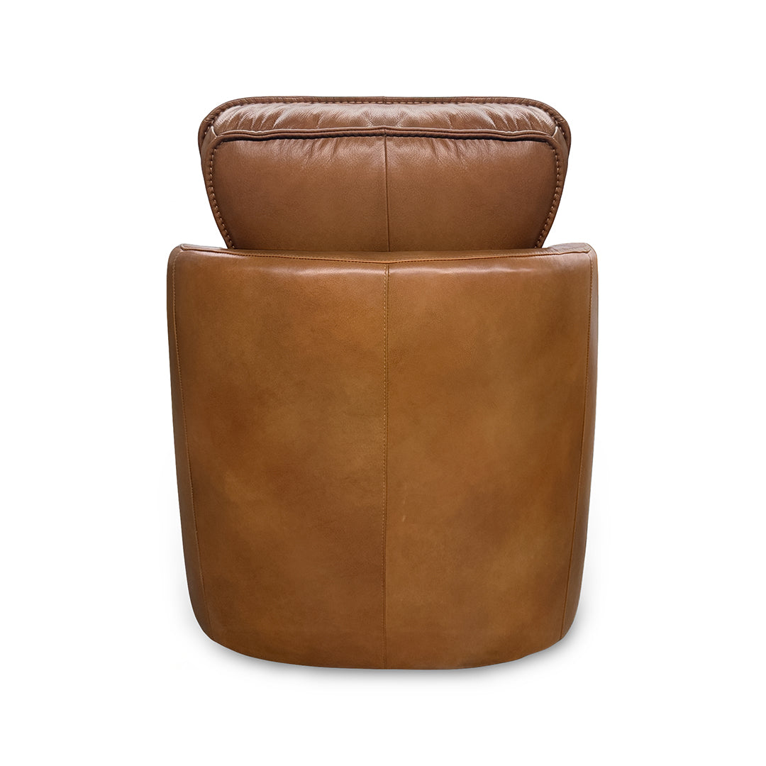 Art Leather Swivel Chair from Moto Motion with Swivel - Brown finish