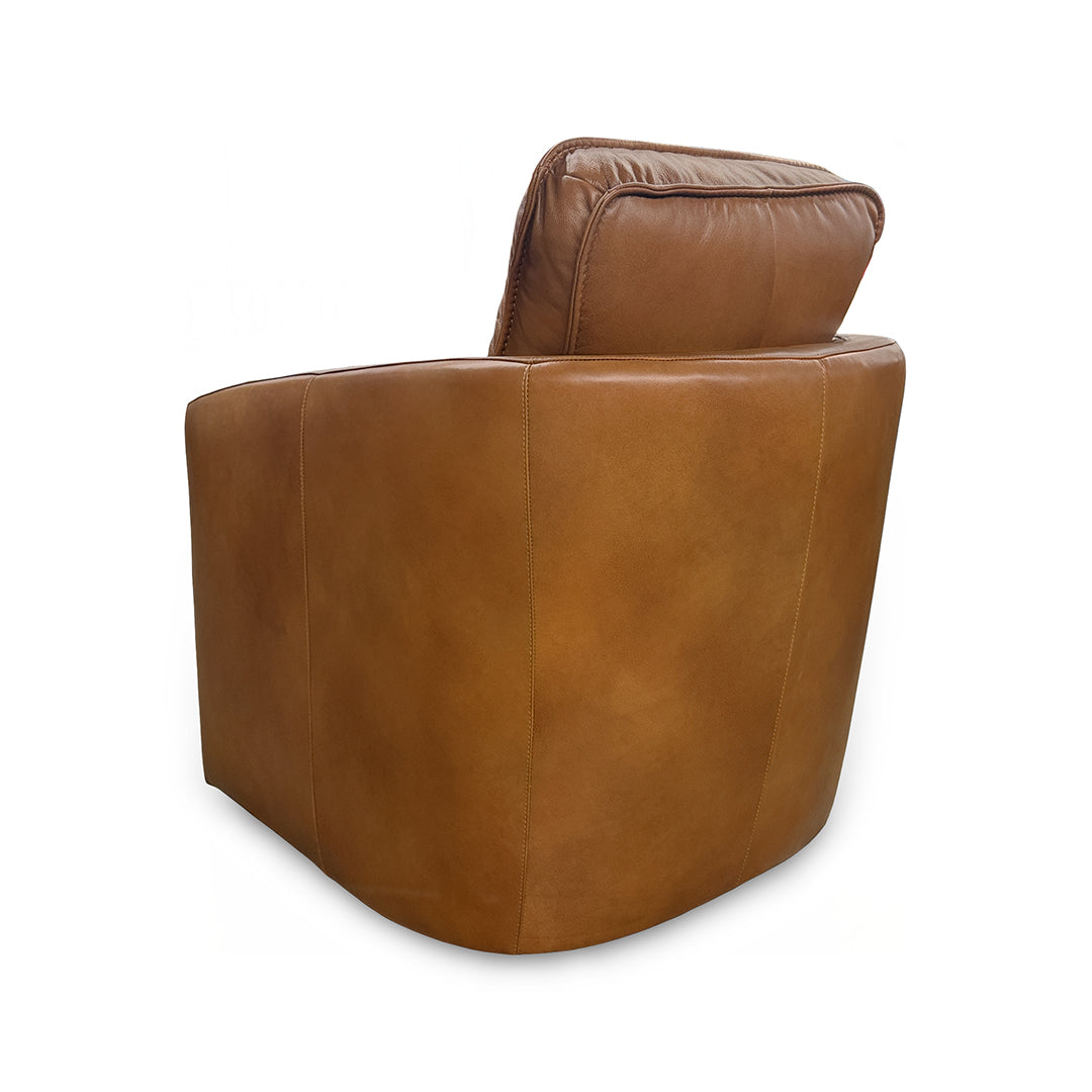 Art Leather Swivel Chair from Moto Motion with Swivel - Brown finish