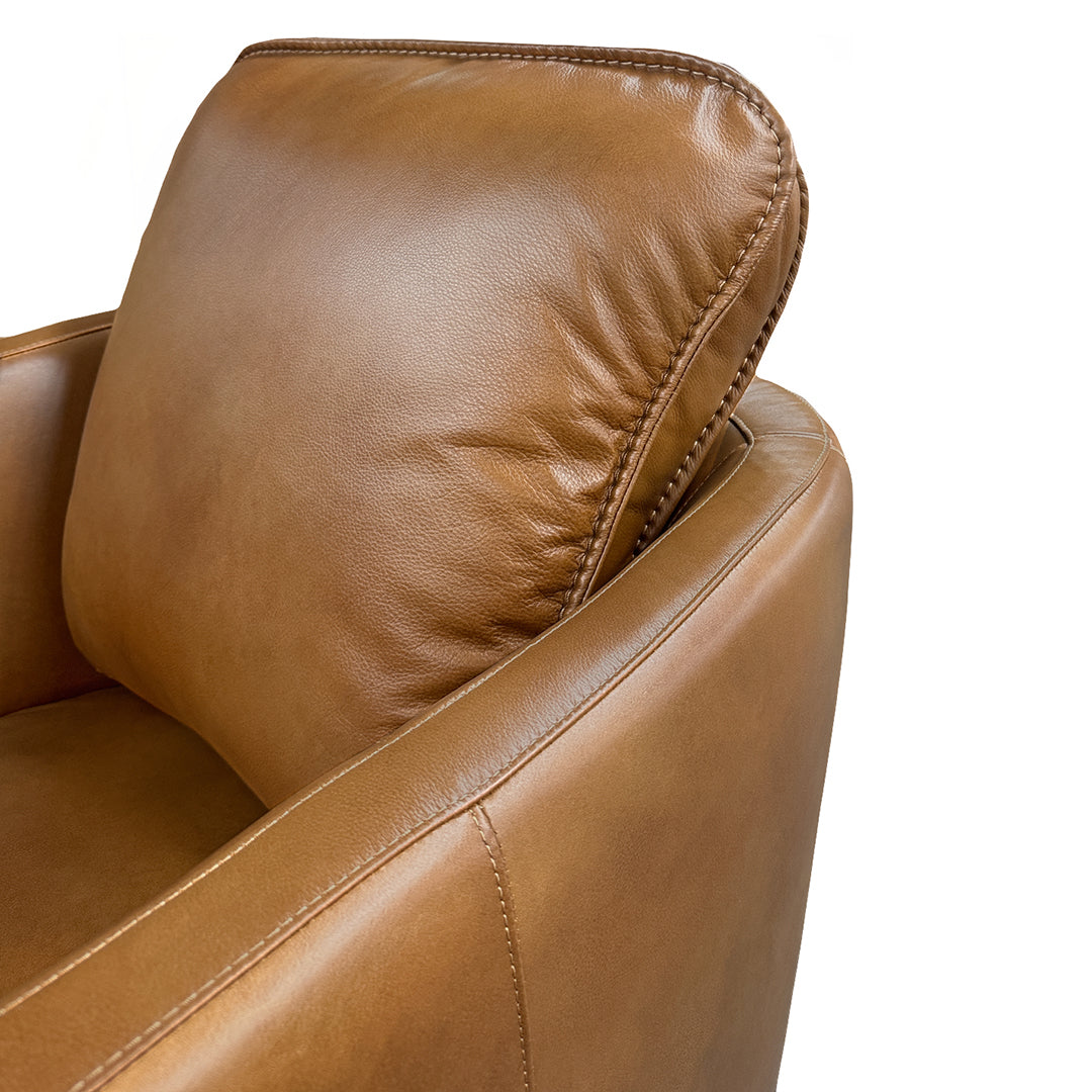 Art Leather Swivel Chair from Moto Motion with Swivel - Brown finish