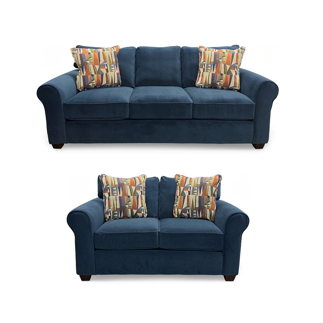 Blue Bella Sofa and Loveseat from Fusion