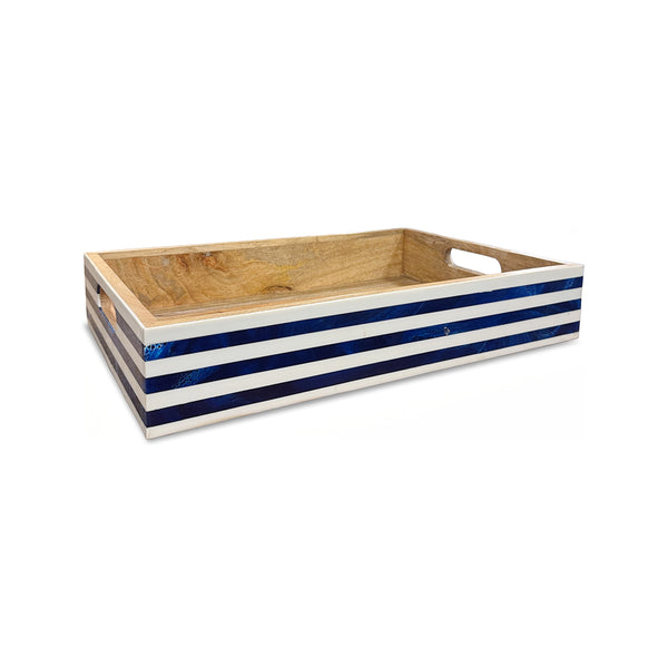 Blue Stripe Tray from P D Home &amp; Garden - Blue finish