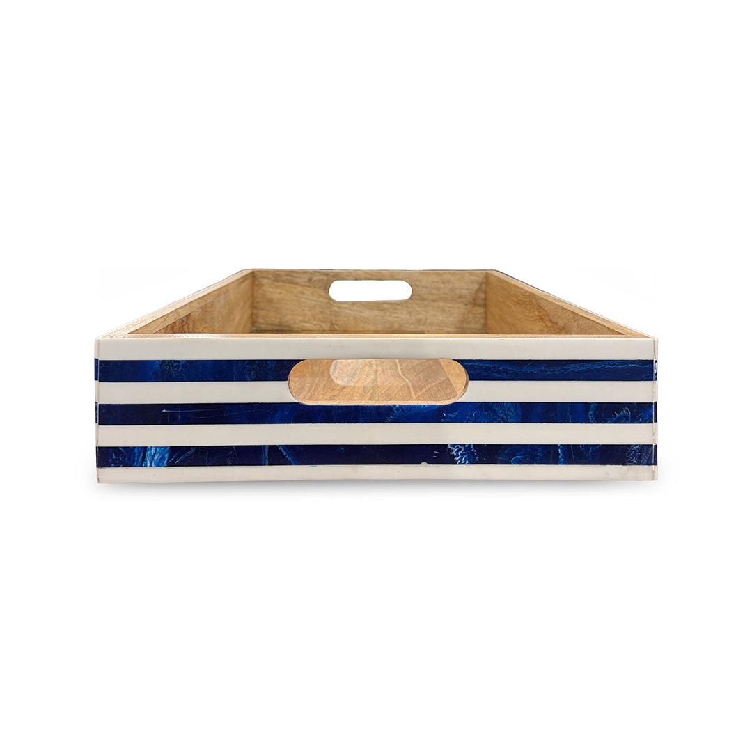 Blue Stripe Tray from P D Home &amp; Garden - Blue finish