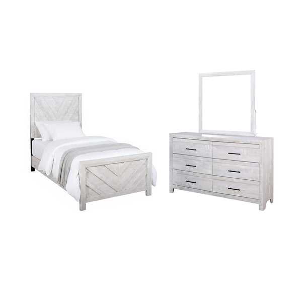 White Cayne Bedroom Group from New Classic Home Furnishings Inc. - White finish