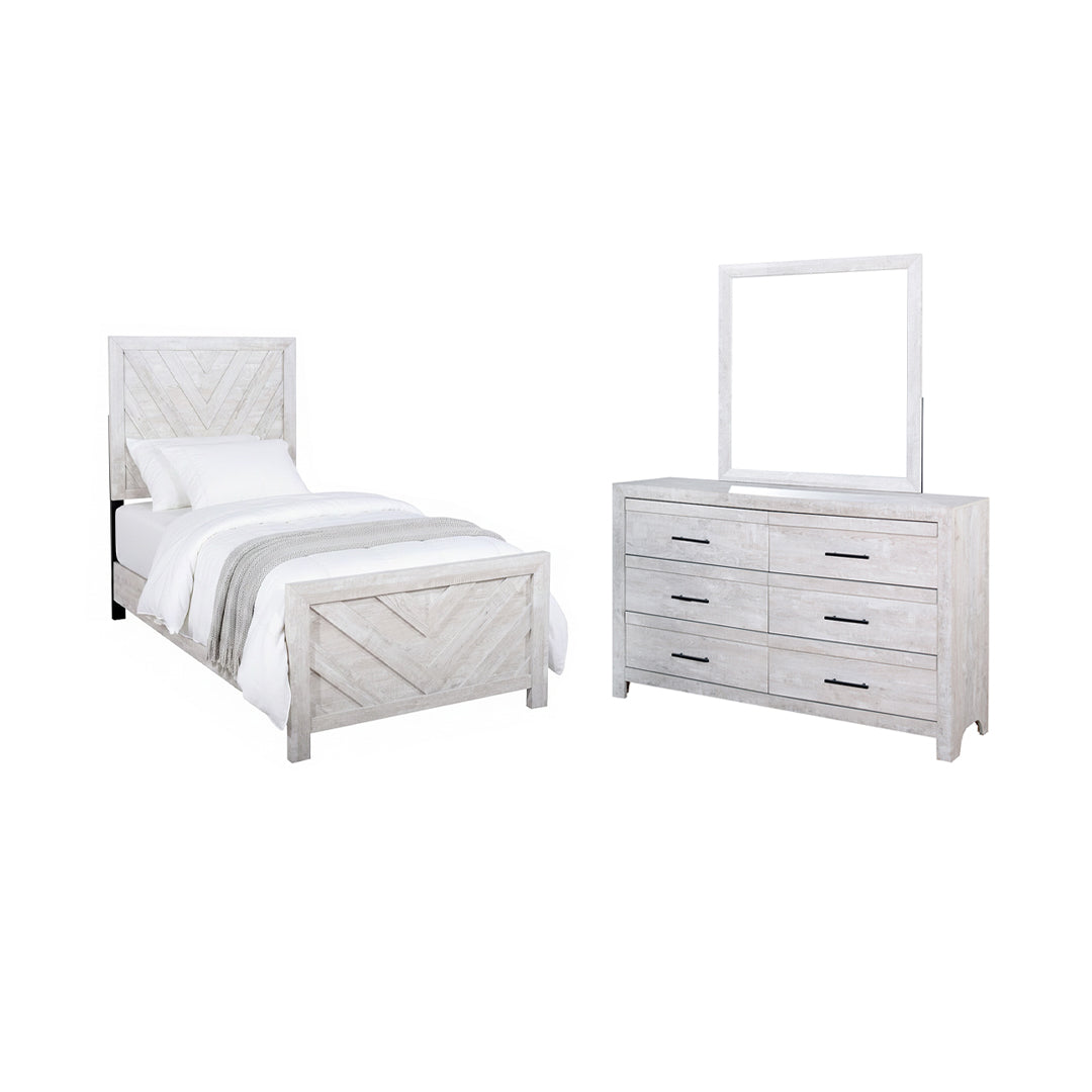 White Cayne Bedroom Group from New Classic Home Furnishings Inc. - White finish