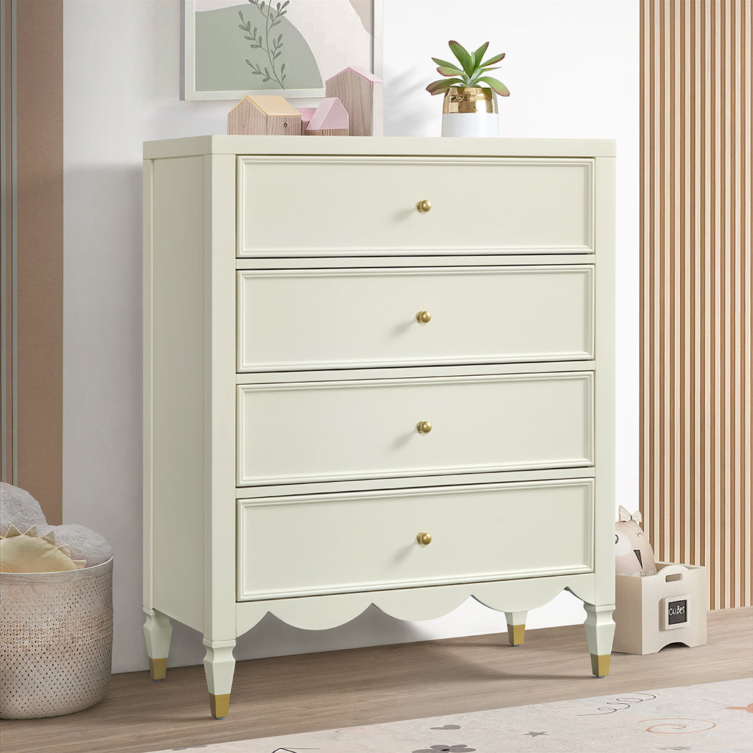 Forma & Co Olivia 4 Bedroom Drawer Chest in French White Wood