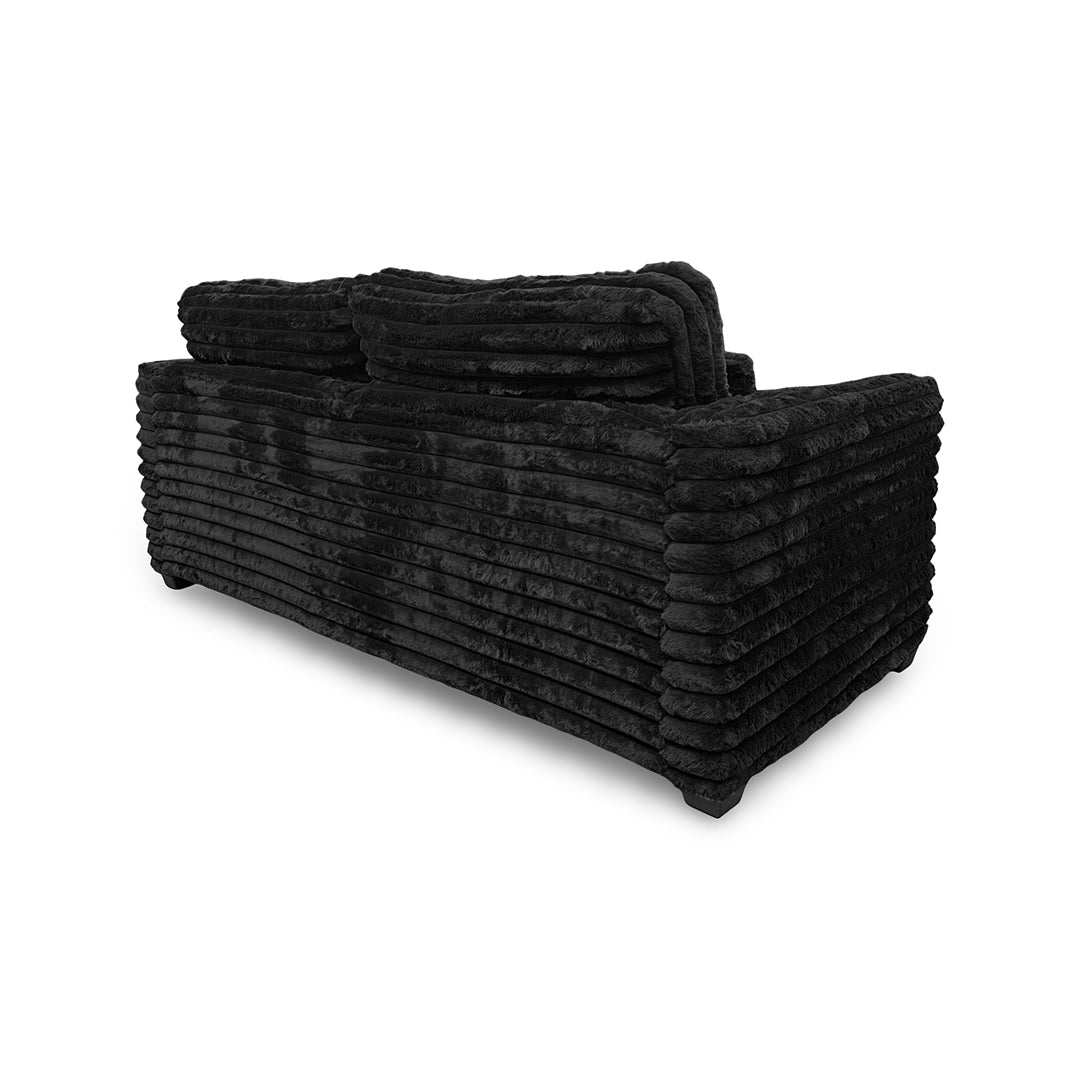 Clifton Sofa and Chair with Ottoman from Washington Brothers Furniture in Chenille, Made in USA - Black finish