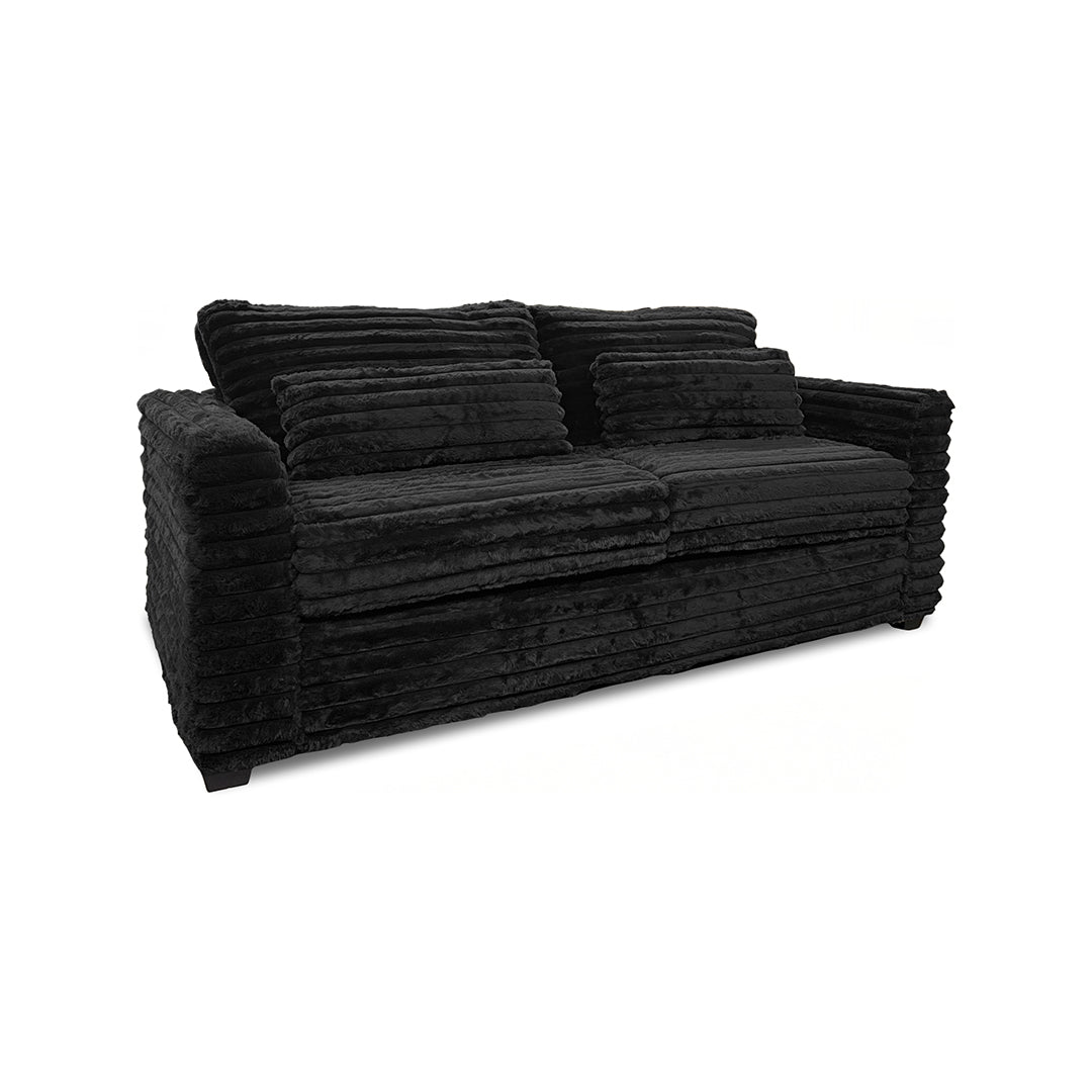 Clifton Sofa and Chair with Ottoman from Washington Brothers Furniture in Chenille, Made in USA - Black finish