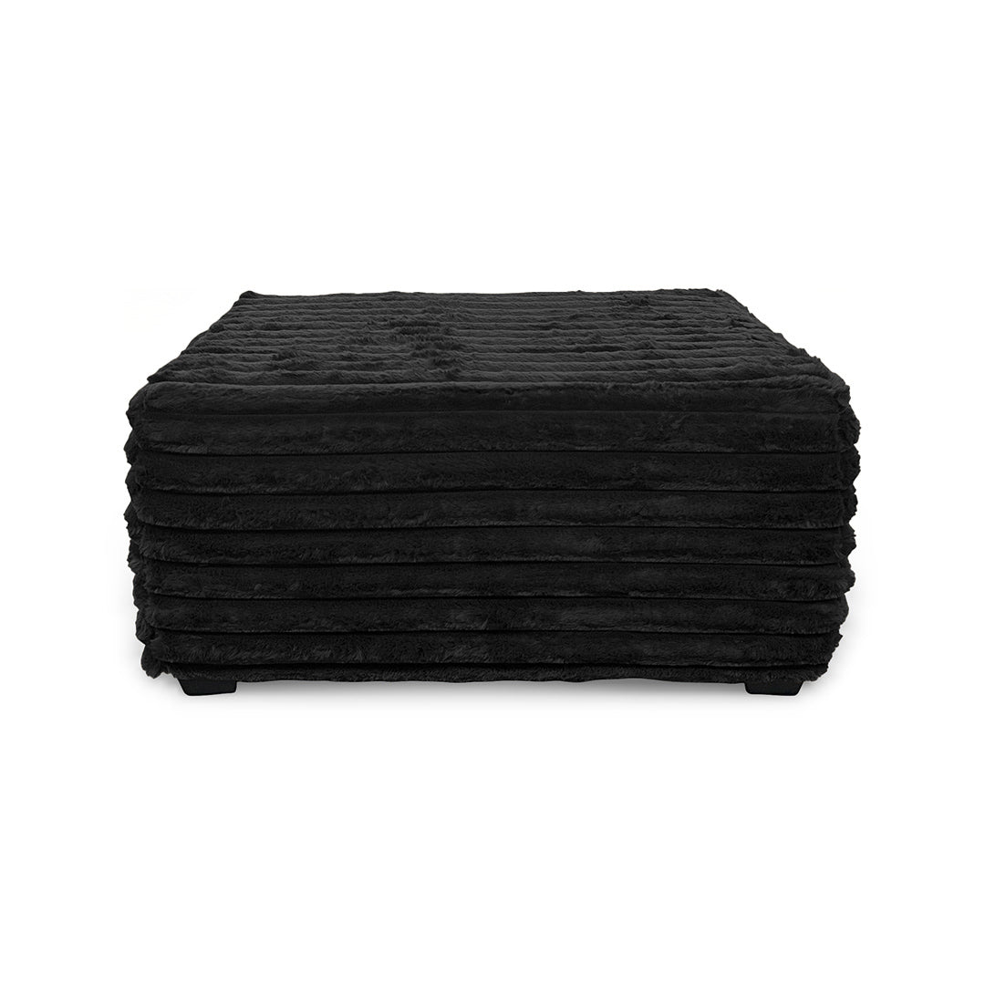 Clifton Sofa and Chair with Ottoman from Washington Brothers Furniture in Chenille with Reversible Cushions, Made in USA - Black finish