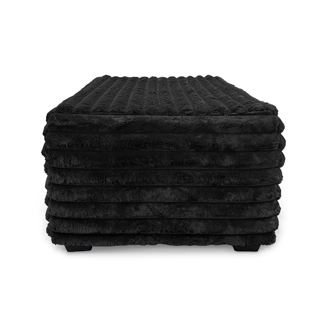 Clifton Sofa and Chair with Ottoman from Washington Brothers Furniture in Chenille, Made in USA - Black finish