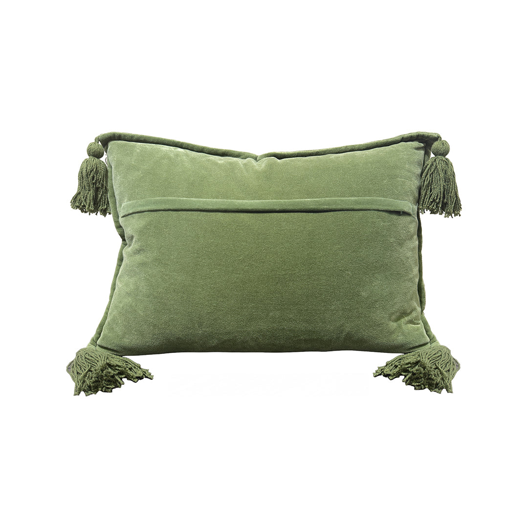 Almohada de terciopelo de algodón - Verde 