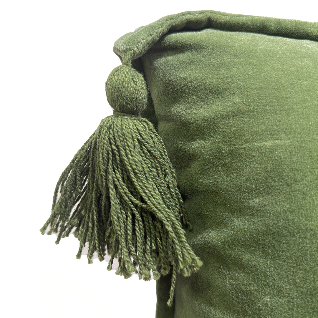 Almohada de terciopelo de algodón - Verde 