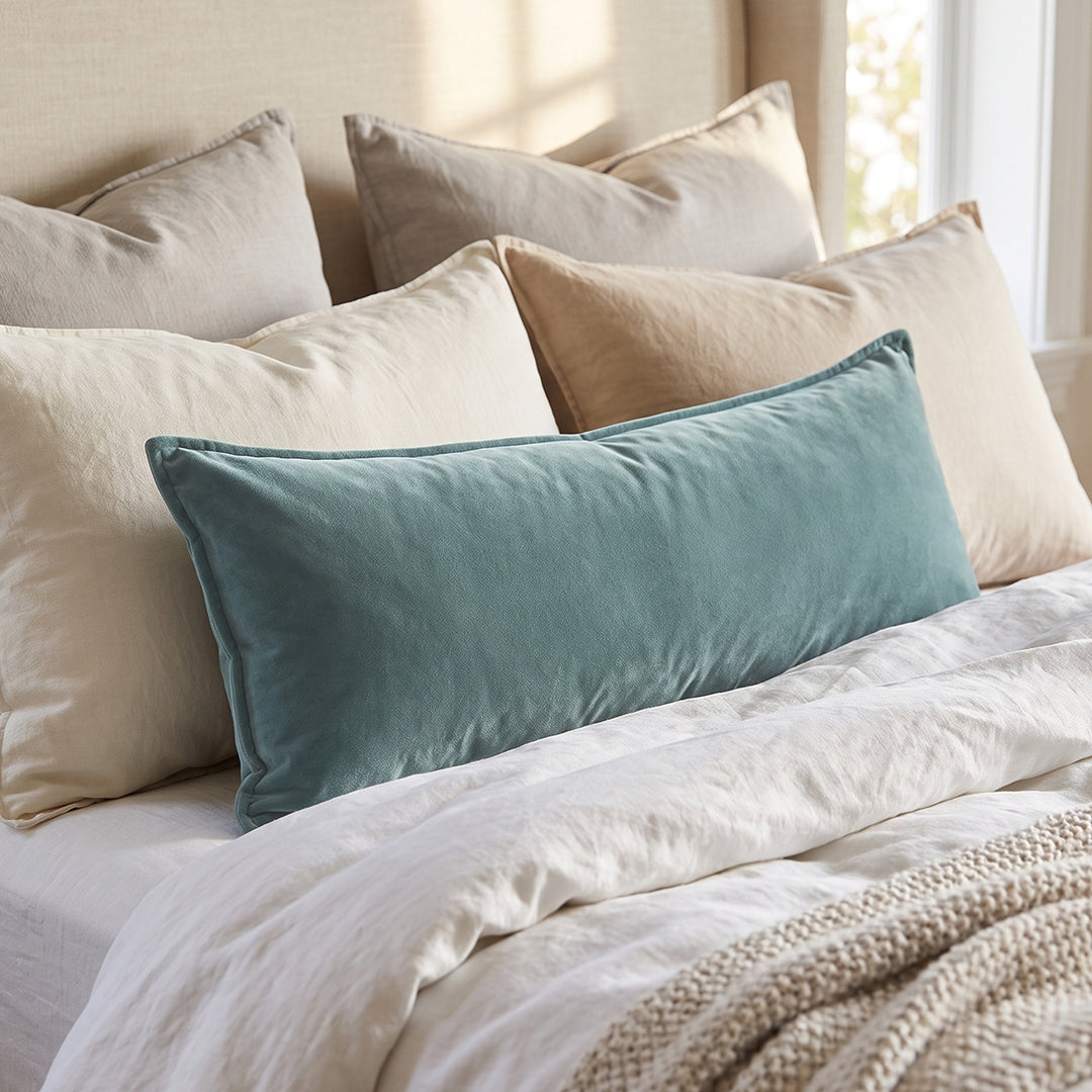 Cotton Velvet Pillow from Surya in Green with Accent Pillows - Additional view 7