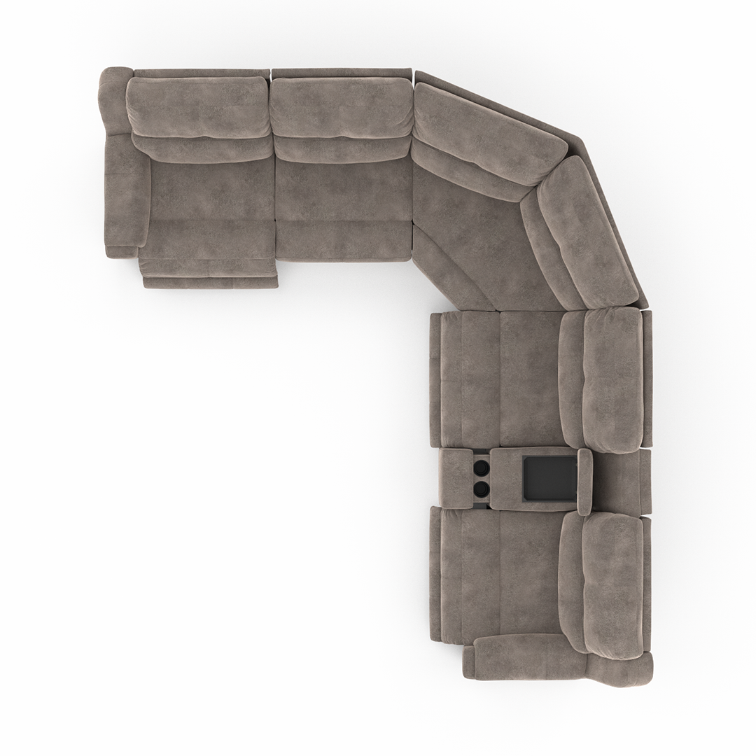 Dazzle Power Reclining Sectional (6pc)
