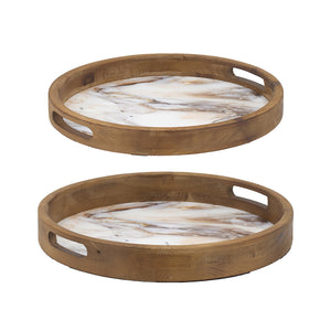 Decorative Wooden Trays (Set of 2)