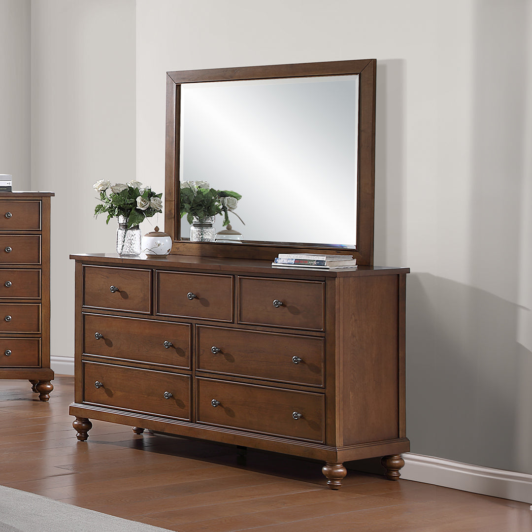 Brown Miranda Dresser and Mirror from Worldwide Designs - Alternate angle
