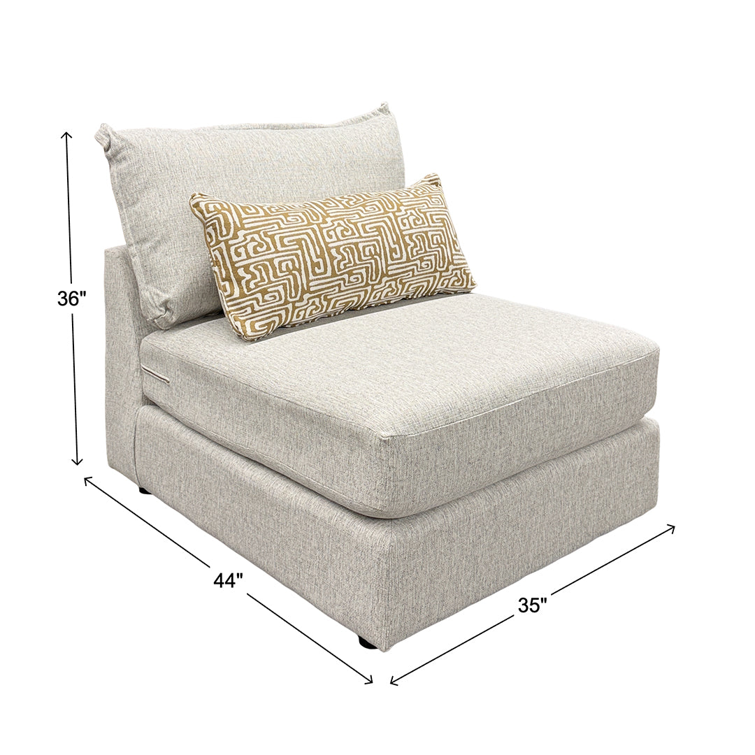Durango Sectional (4pc) (4-Piece) from Fusion in Gray with Accent Pillows, Reversible Cushions, Made in USA - Armrest detail