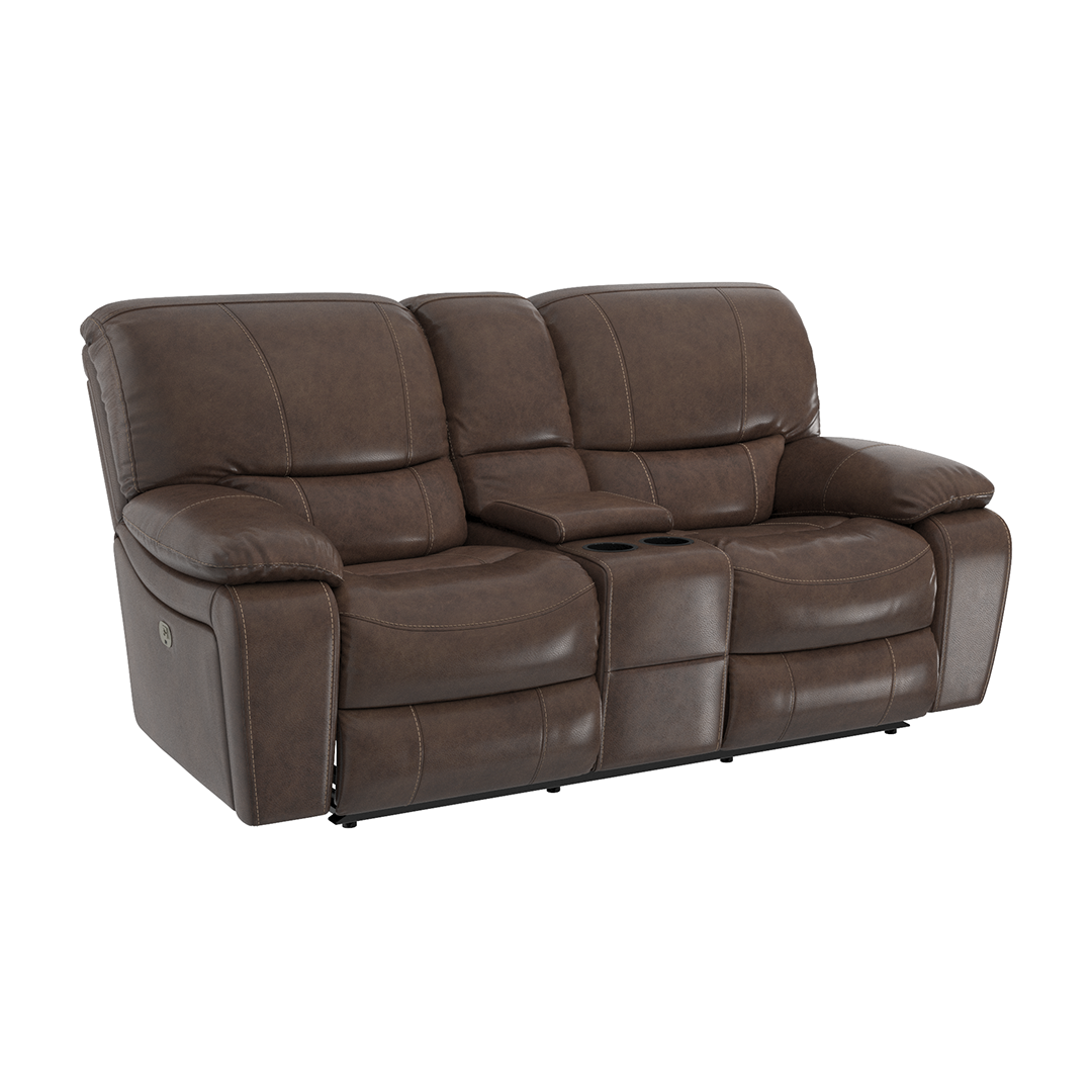 Dylan Leather Power Loveseat with Console