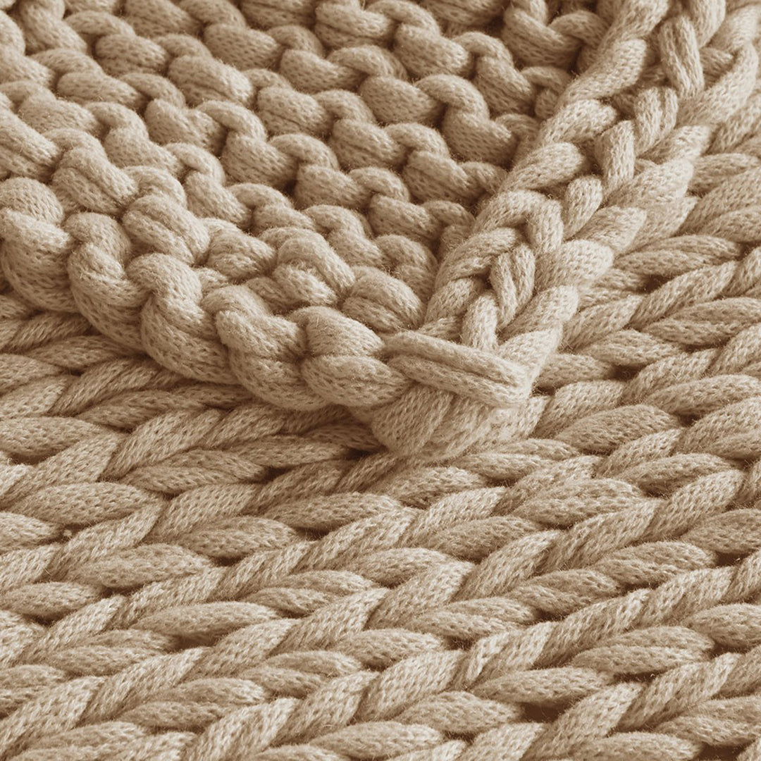 Chunky Knit Handmade Throw Blanket