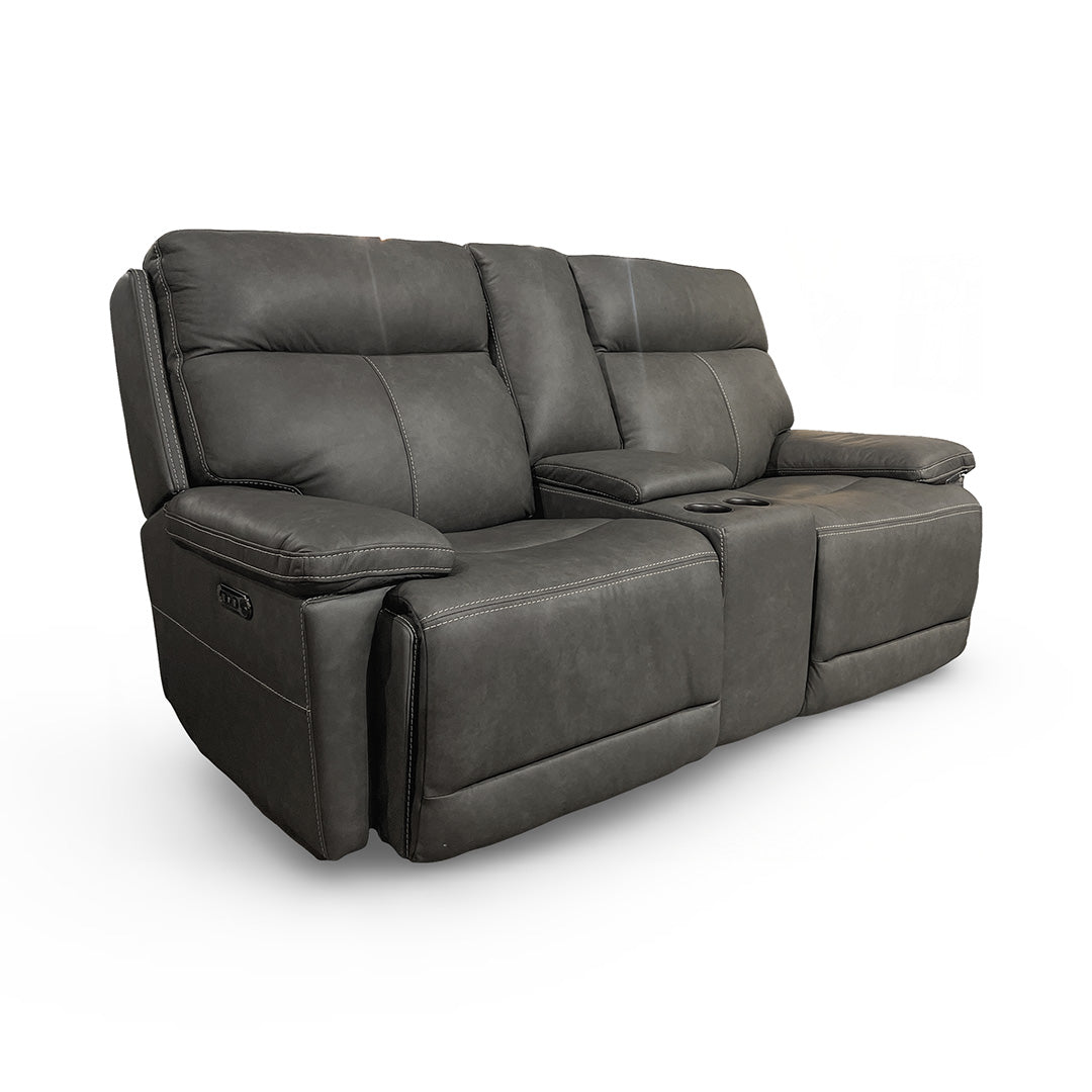 Fletcher Power Reclining Loveseat with Console from Bassett Furniture Industries