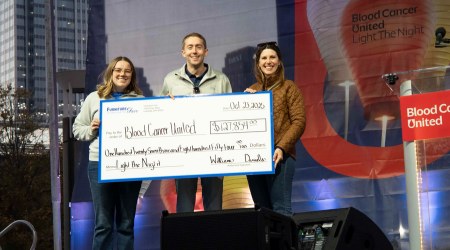 Light the Night check presentation for Blood Cancer United