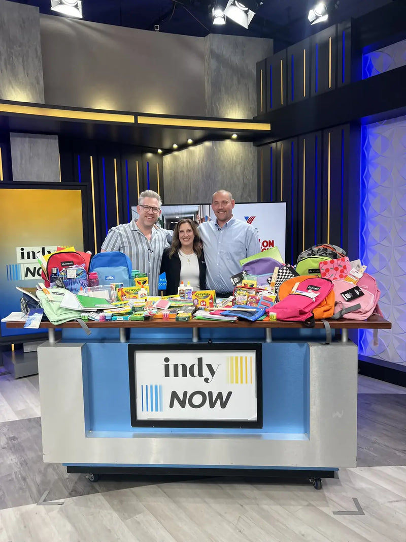 FOX 59 Indy Now broadcast segment about the Indianapolis backpack donation