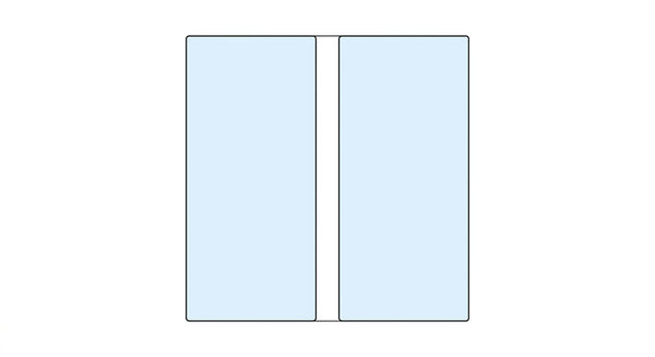 Split king mattress top-down layout showing two separate Twin XL mattresses with full-length separation