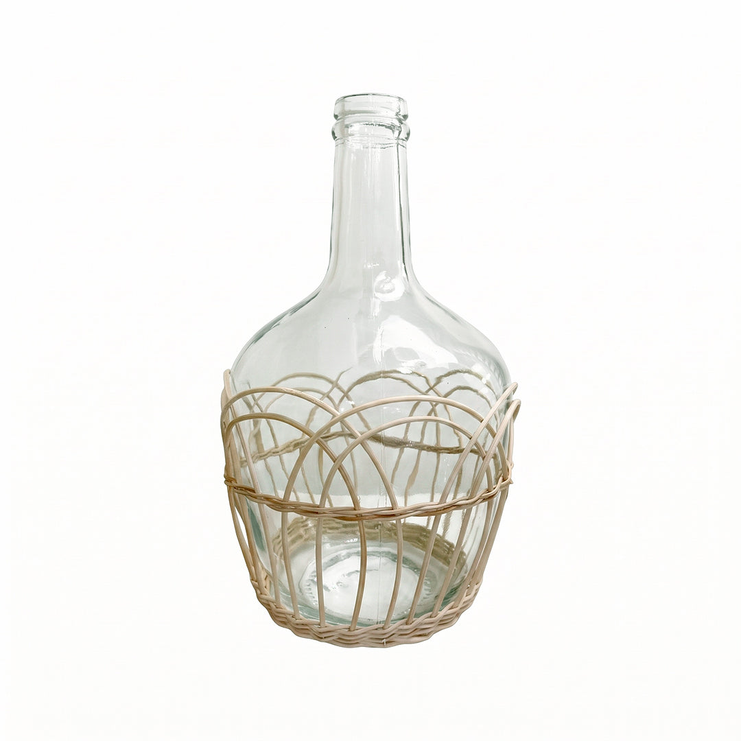 Glass Bud Vase with Weaving from P D Home &amp; Garden in White