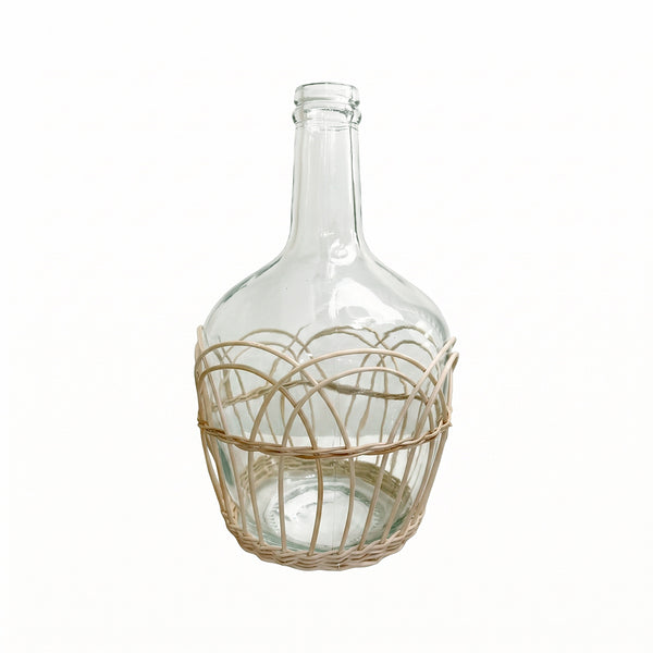 Glass Bud Vase with Weaving from P D Home &amp; Garden in White