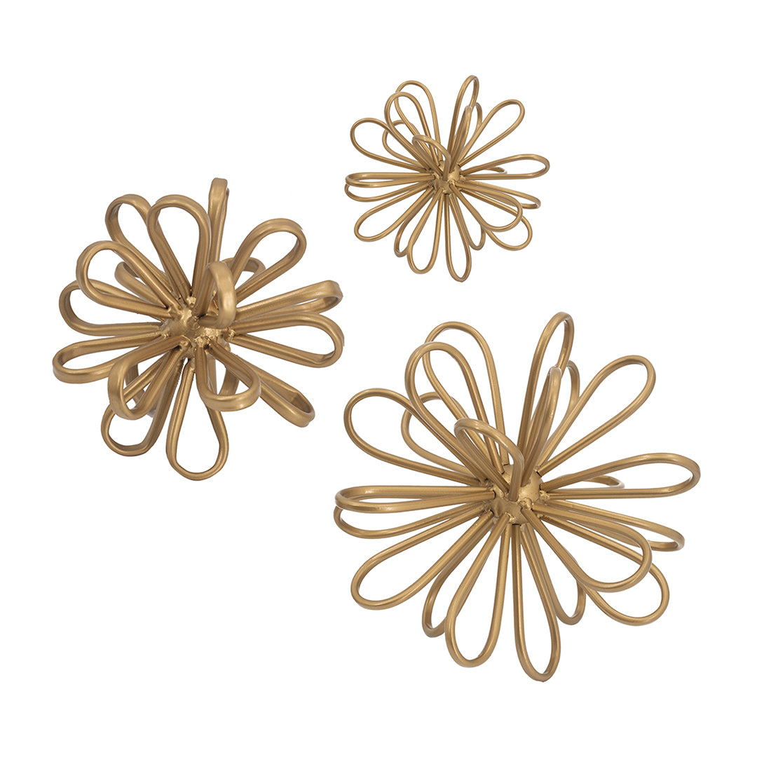 Gold Iron Flowers (Set of 3)