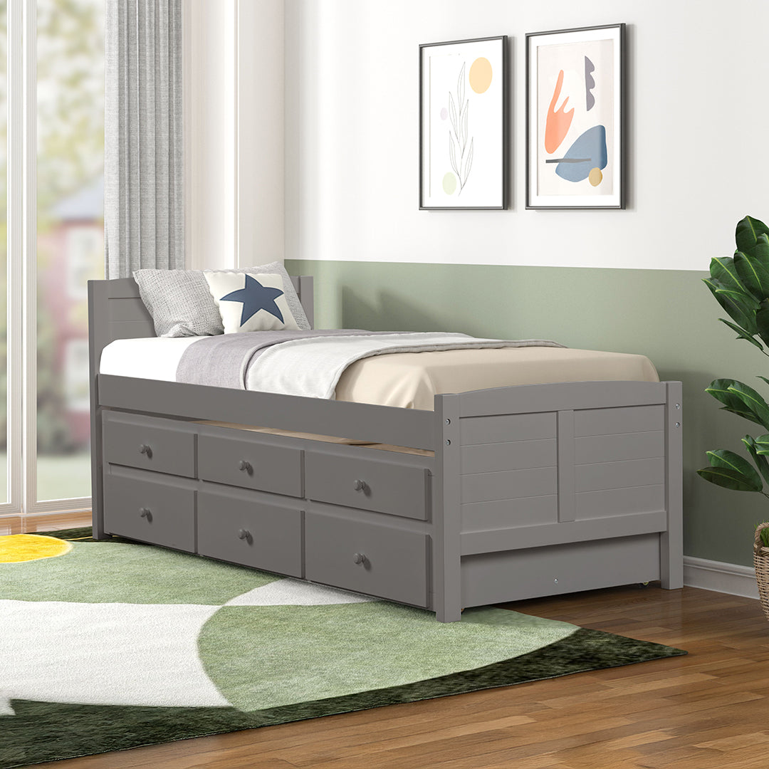 Captains Trundle Bed with Storage - Twin