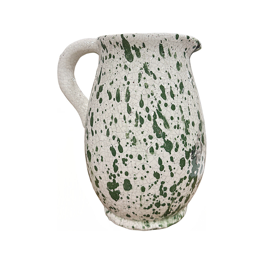 Green Splatter Pitcher Vase from P D Home &amp; Garden in Ceramic - Red finish