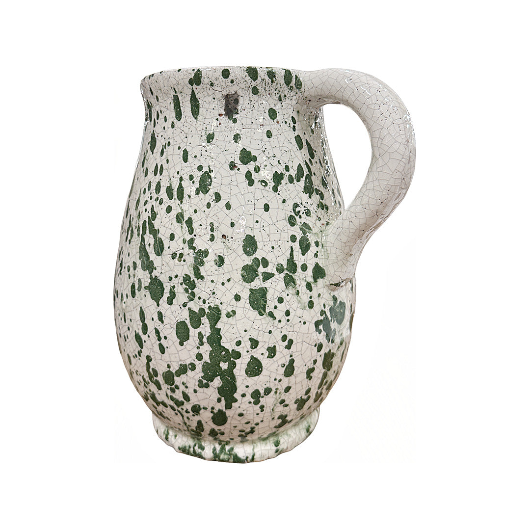 Green Splatter Pitcher Vase from P D Home & Garden in Ceramic - Red finish