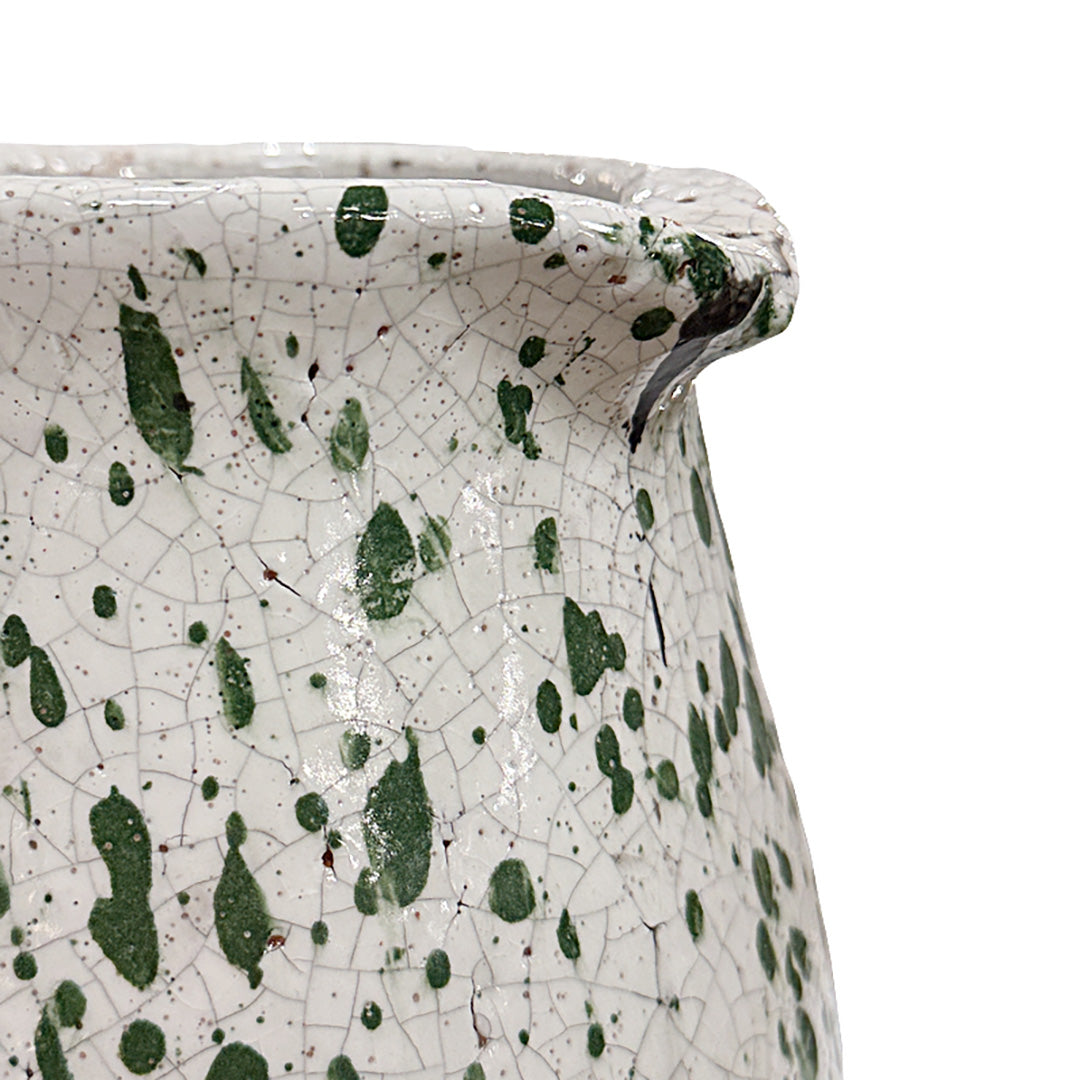 Green Splatter Pitcher Vase from P D Home & Garden in Ceramic - Red finish