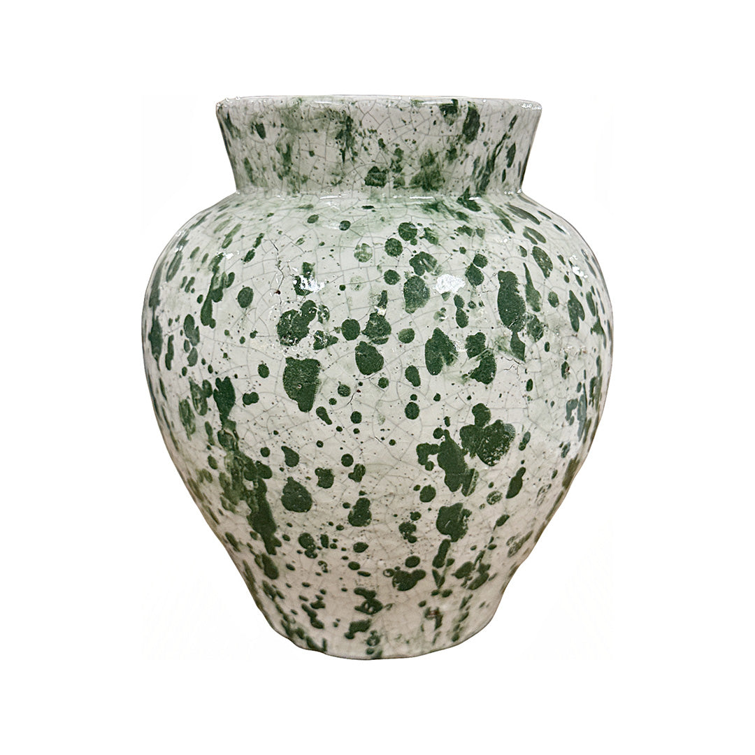 Green Splatter Bouquet Vase from P D Home &amp; Garden in Ceramic - Red finish