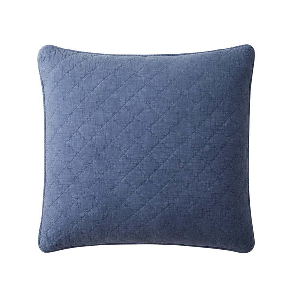 Stonewashed Cotton Gauze Euro Sham from Hiend Accents in Blue Cotton / Natural Fiber Blend - Blue finish